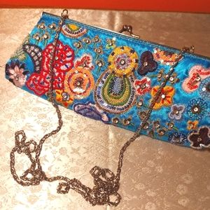 Retro sequined and beaded purse